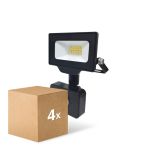 Confezione Multipack 4x Noxion Proiettore LED Beamy G3 10W 1100lm 100D - 840 Bianco Freddo | IP44 - Sensore di Movimento e Luce - Simmetrico