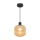 D'Lite Luce Pendente Leffinge Ambra Vetro | Adatto Per 1x E27